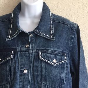 Christine Alexander Swarovski Crystal Jean Jacket